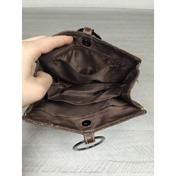 Pouchee Brown Leather Purse Organizer Handbag Wallet Insert Make Up Bag - Picture 4 of 7